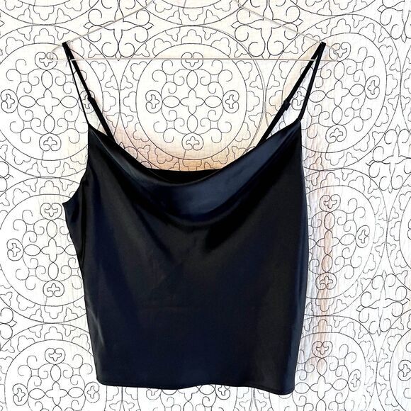 Forever 21 Black Satin Camisol‎ L NWT - Picture 1 of 9